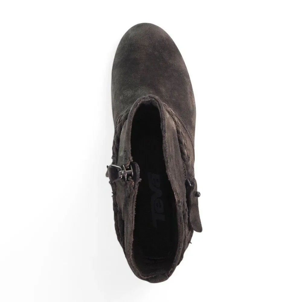 Teva Delavina Suede‎ Waterproof Ankle Boots Dark Brown 1008601 Women's 6.5